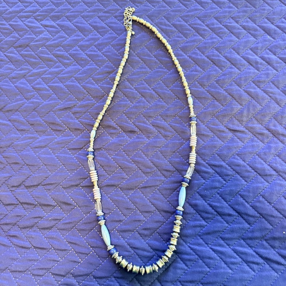 Chico's Elegant Blue and Silver Necklace